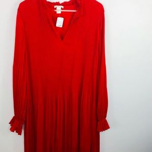 H&M Sheer Ruffle Neck Long Dress